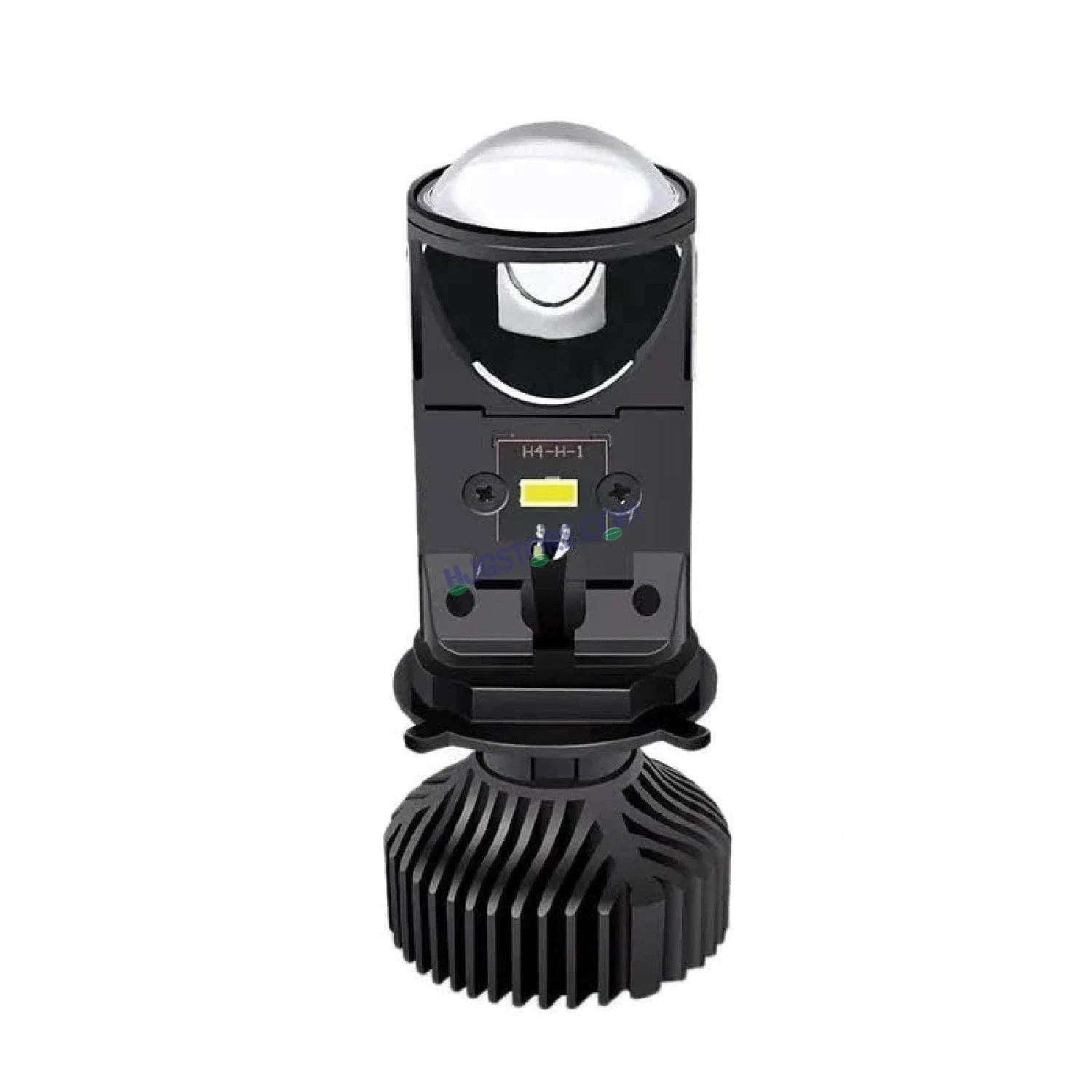 HJG Y6 Projector Lens H4 LED Bulb 50W HJG Y6 Projector Light Lamp H4 LED Mini Projector Lens with Fan for Bike Bulb 7000LM Conversion Kit Hi/Lo Beam Headlight 12V/24V for Motorcycle, Set of 1, White